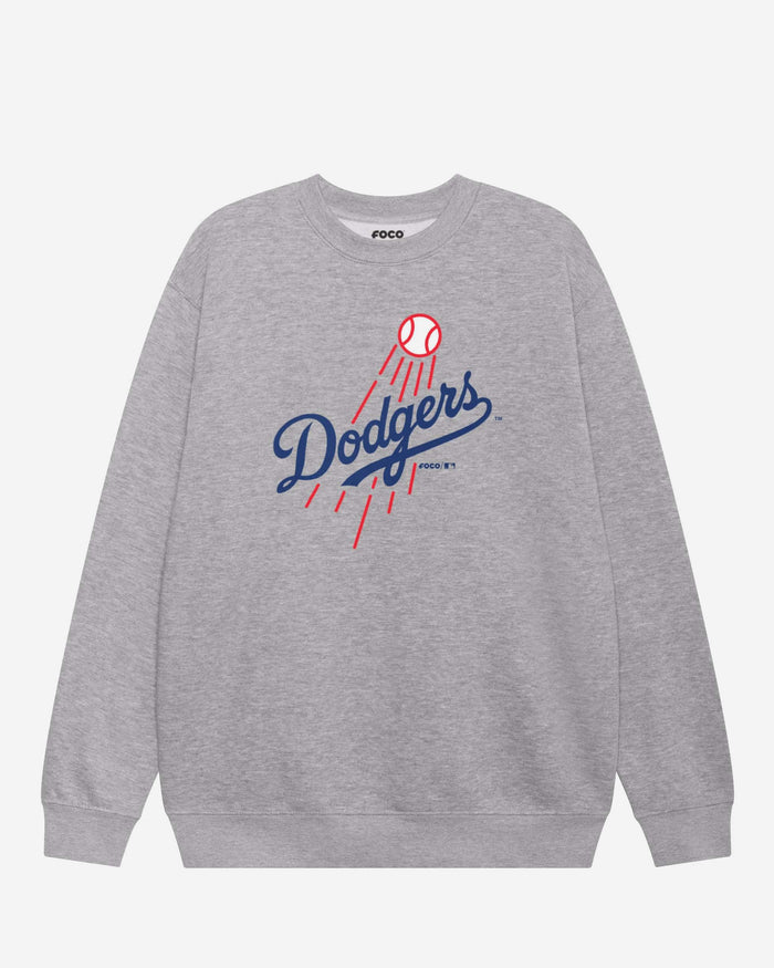 Los Angeles Dodgers Alternate Logo Crew Neck Sweatshirt FOCO Athletic Heather S - FOCO.com