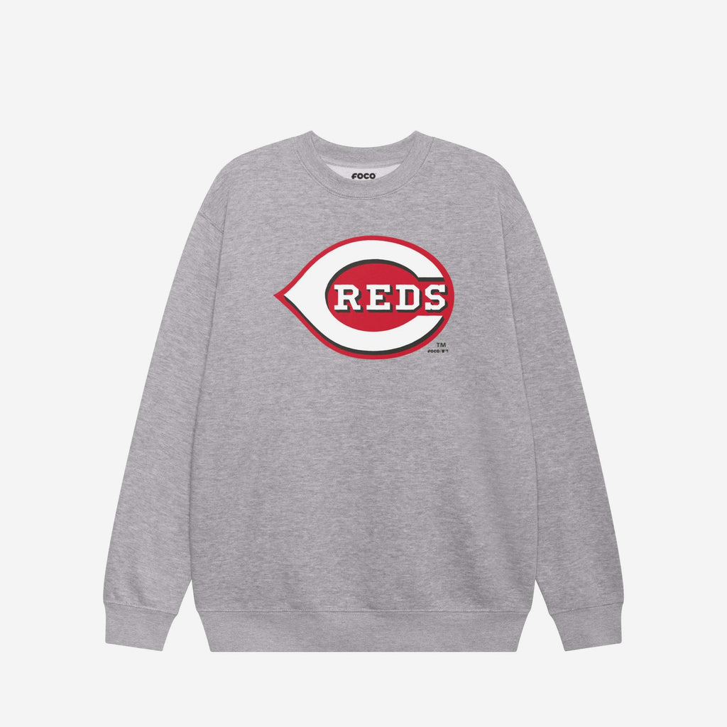 Cincinnati Reds Alternate Logo Crew Neck Sweatshirt FOCO Athletic Heather S - FOCO.com