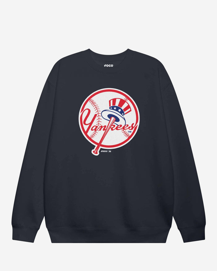 New York Yankees Alternate Logo Crew Neck Sweatshirt FOCO Navy S - FOCO.com