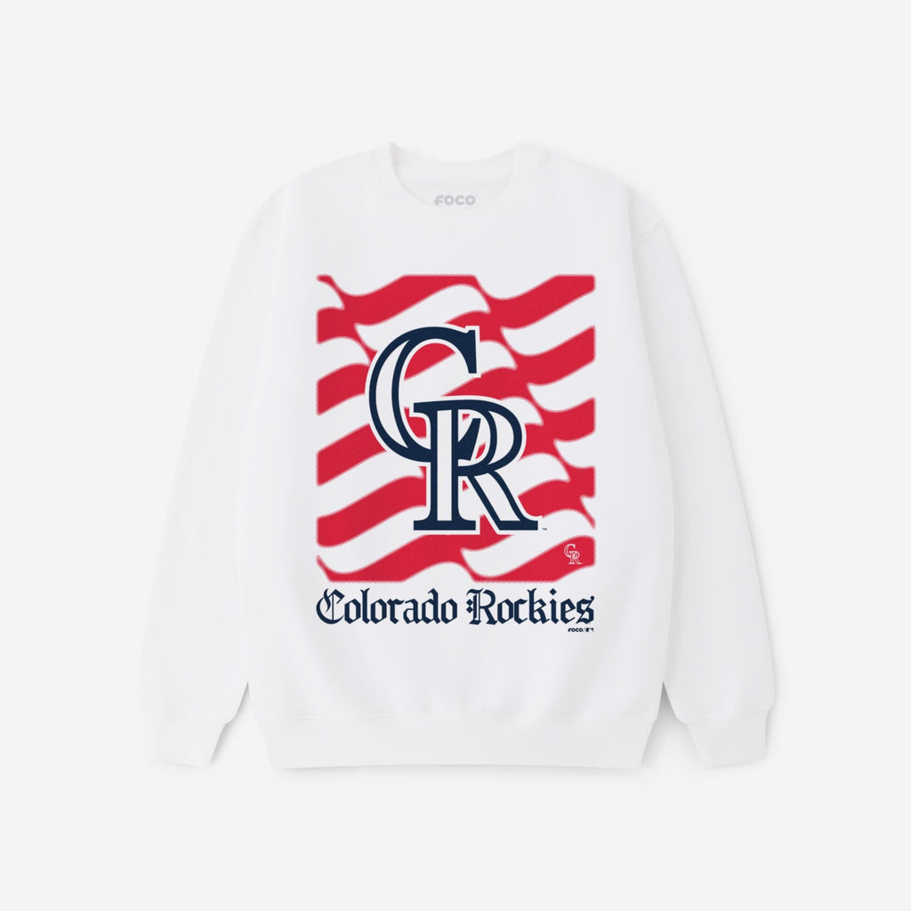 Colorado Rockies American Heritage Wordmark Crew Neck Sweatshirt FOCO S - FOCO.com