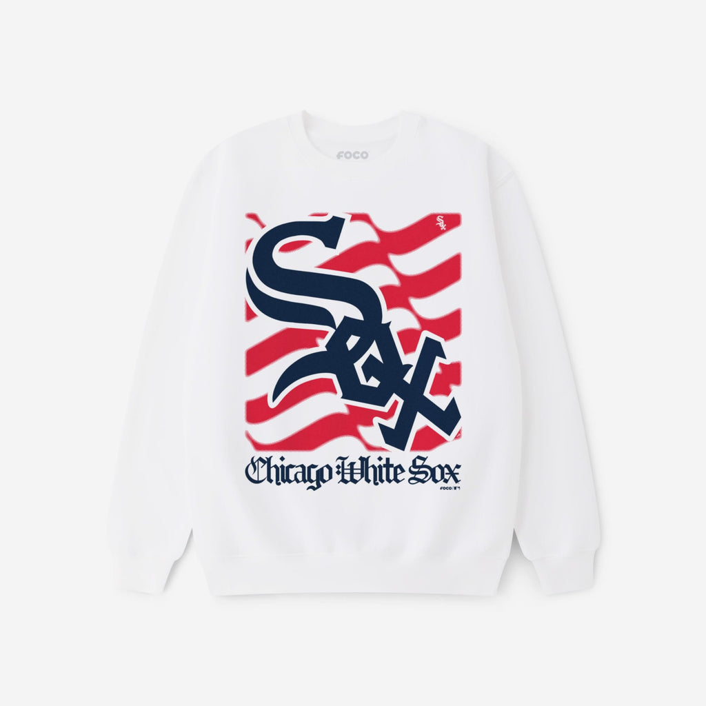 Chicago White Sox American Heritage Wordmark Crew Neck Sweatshirt FOCO S - FOCO.com