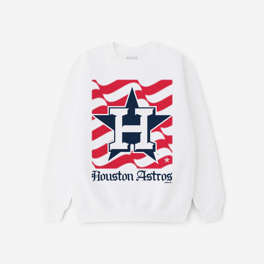 Houston Astros American Heritage Wordmark Crew Neck Sweatshirt FOCO S - FOCO.com