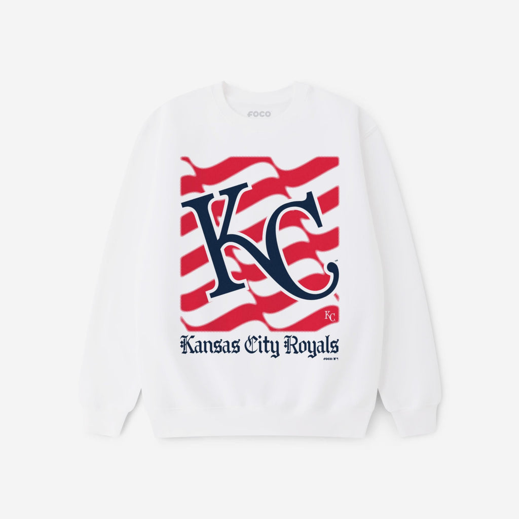 Kansas City Royals American Heritage Wordmark Crew Neck Sweatshirt FOCO S - FOCO.com
