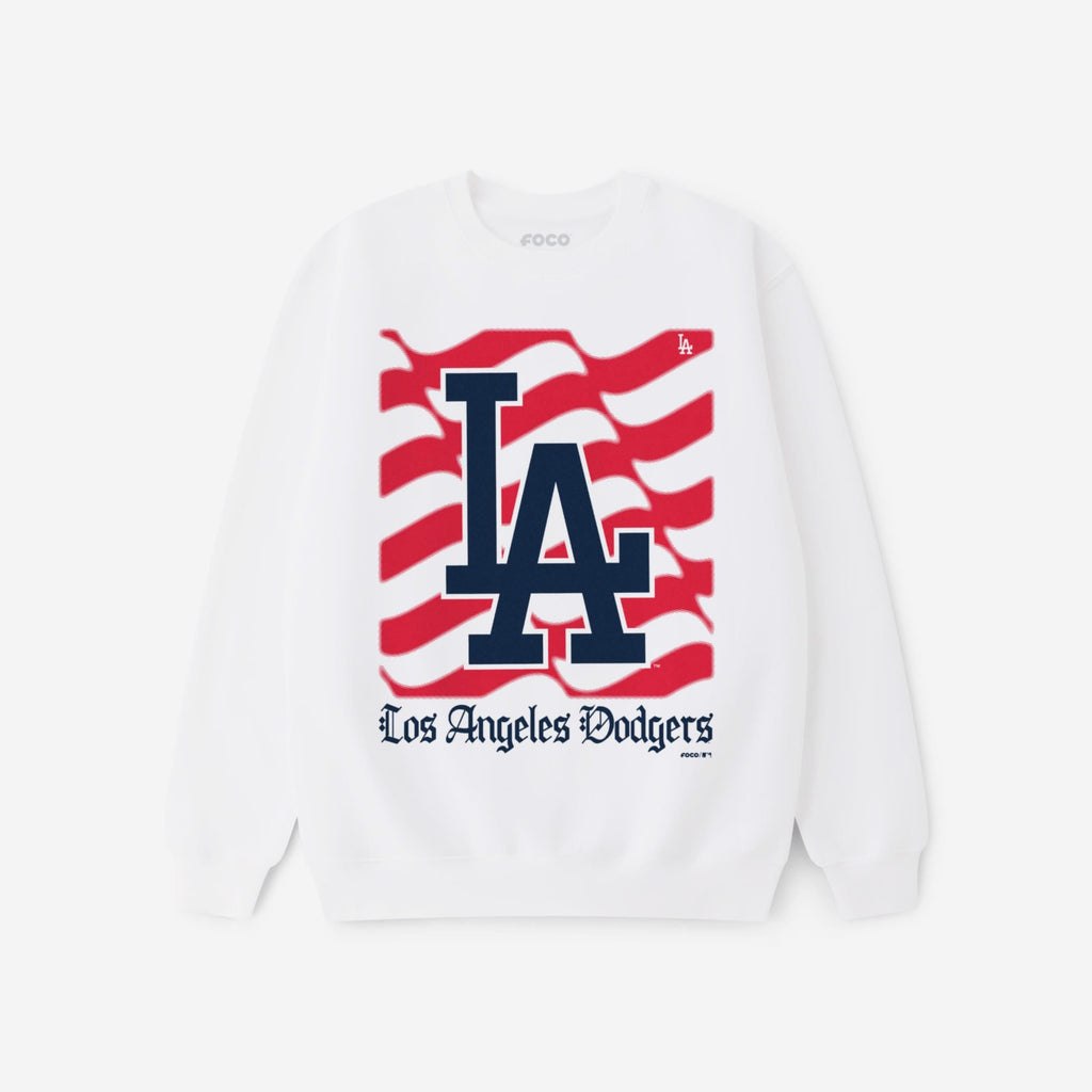 Los Angeles Dodgers American Heritage Wordmark Crew Neck Sweatshirt FOCO S - FOCO.com