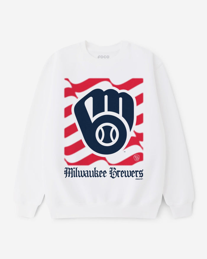Milwaukee Brewers American Heritage Wordmark Crew Neck Sweatshirt