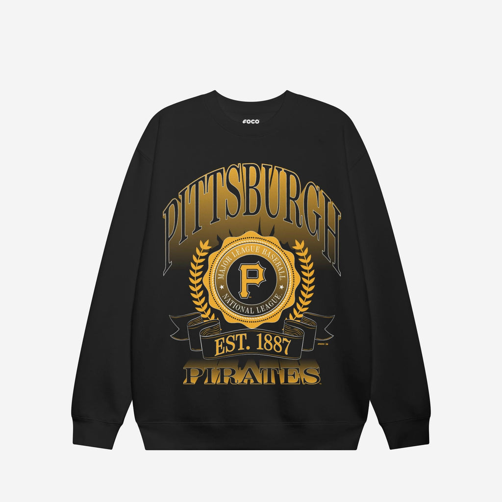 Pittsburgh Pirates Banner Crest Crew Neck Sweatshirt FOCO S - FOCO.com
