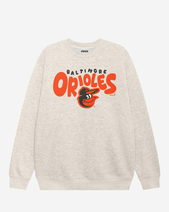 Baltimore Orioles Bubble Crew Neck Sweatshirt FOCO S - FOCO.com