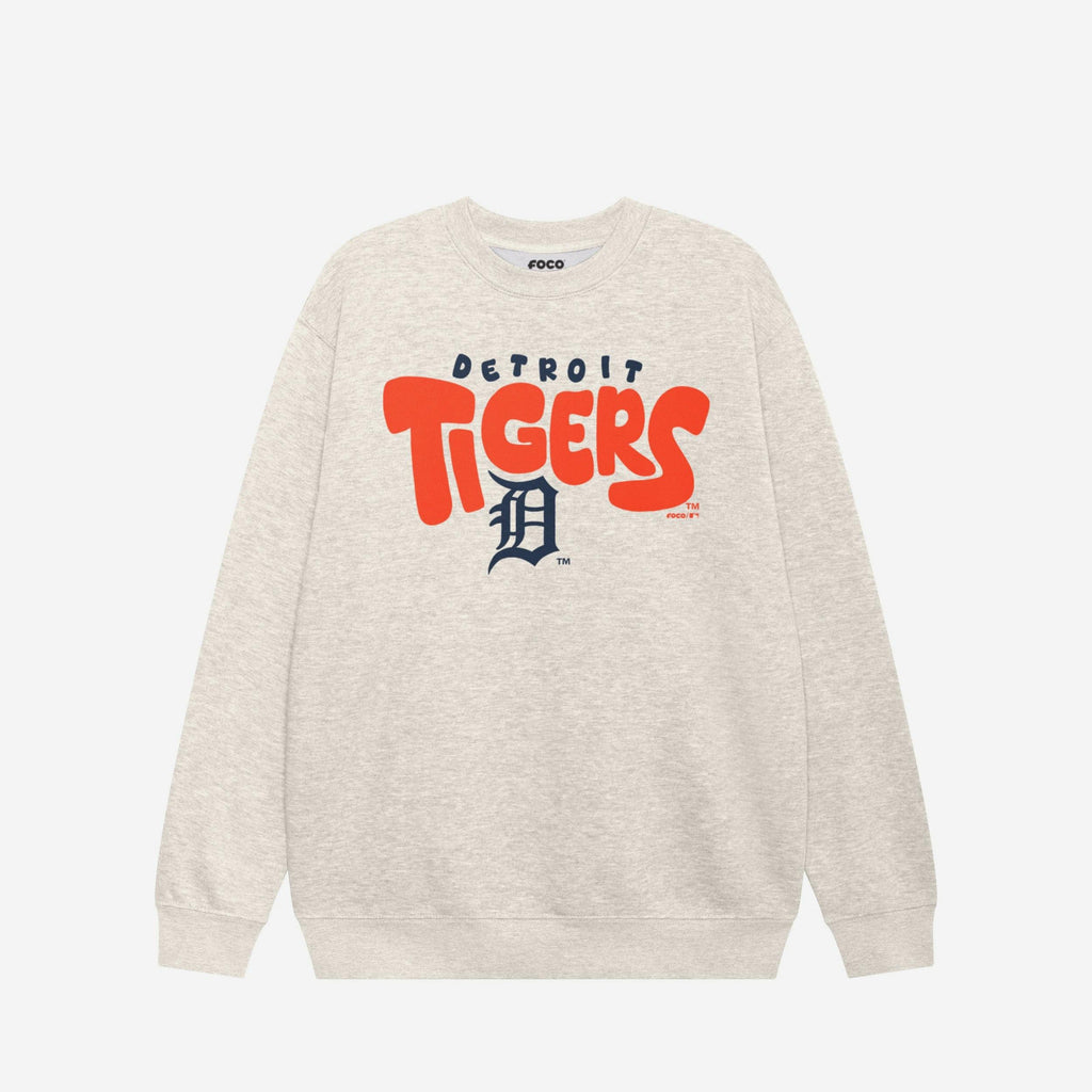 Detroit Tigers Bubble Crew Neck Sweatshirt FOCO S - FOCO.com