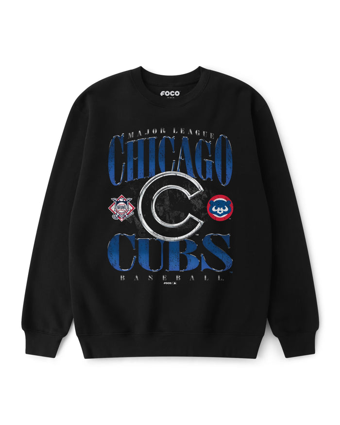 Chicago Cubs Chrome Stack Crew Neck Sweatshirt FOCO S - FOCO.com