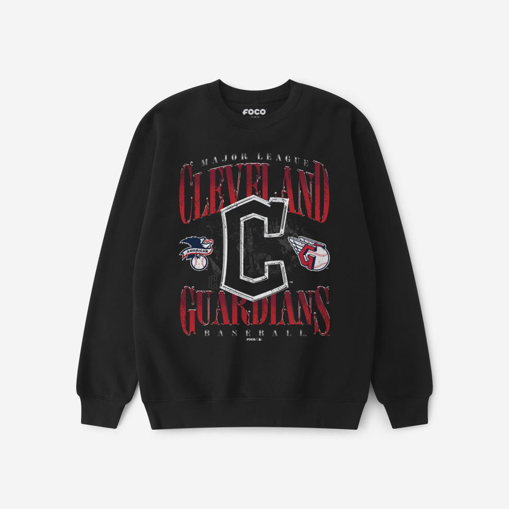 Cleveland Guardians Chrome Stack Crew Neck Sweatshirt FOCO S - FOCO.com