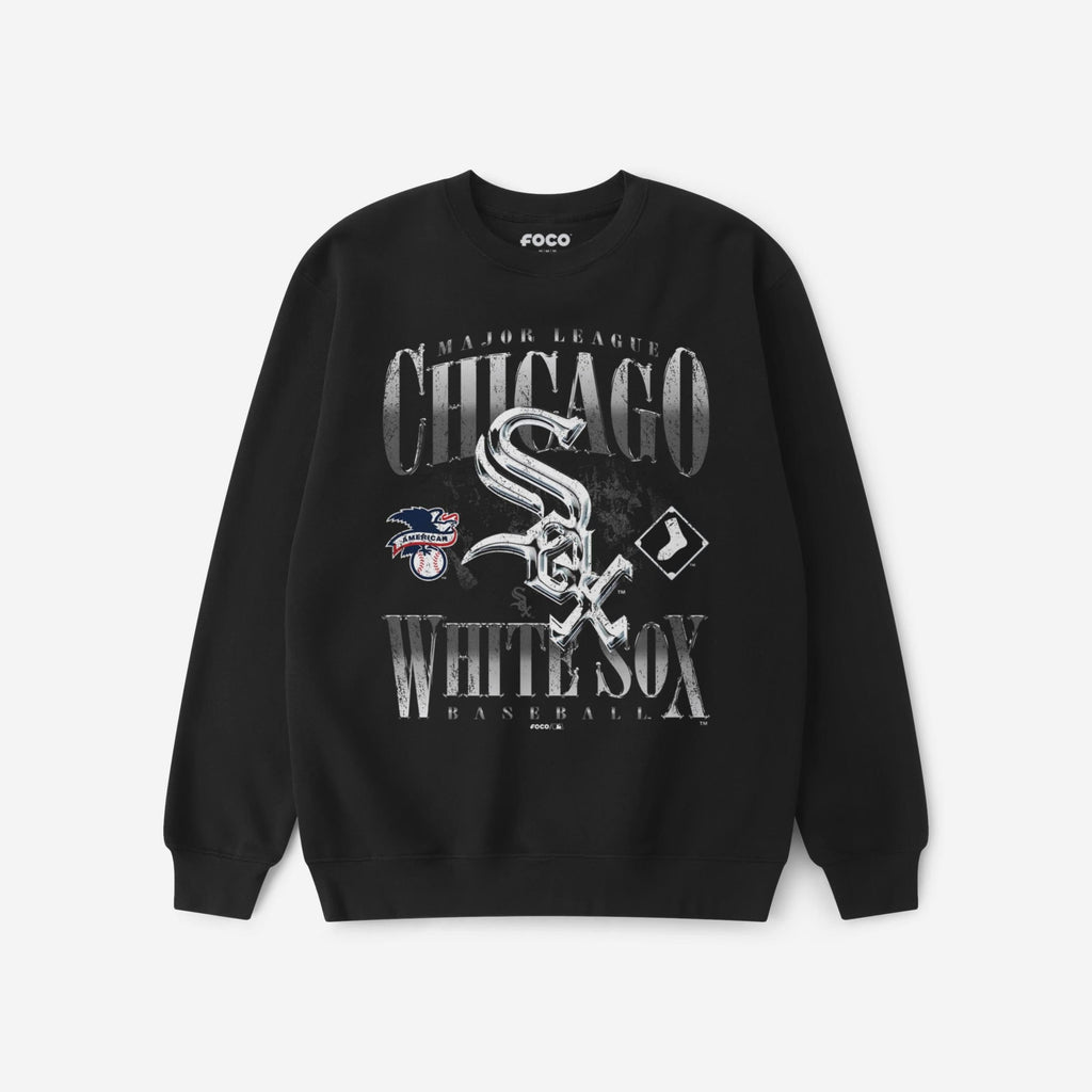 Chicago White Sox Chrome Stack Crew Neck Sweatshirt FOCO S - FOCO.com