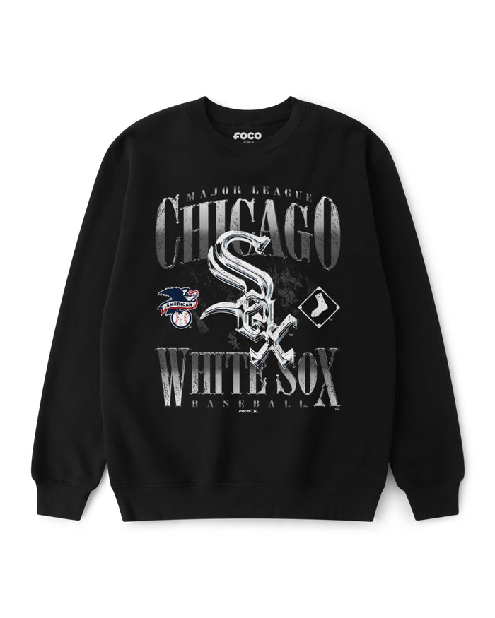 Chicago White Sox Chrome Stack Crew Neck Sweatshirt FOCO S - FOCO.com