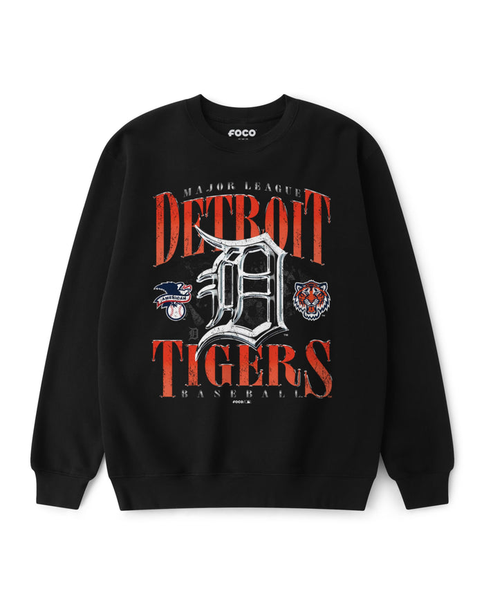 Detroit Tigers Chrome Stack Crew Neck Sweatshirt FOCO S - FOCO.com