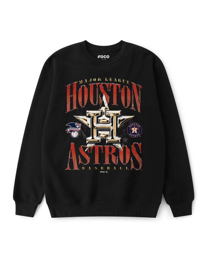 Houston Astros Chrome Stack Crew Neck Sweatshirt FOCO S - FOCO.com