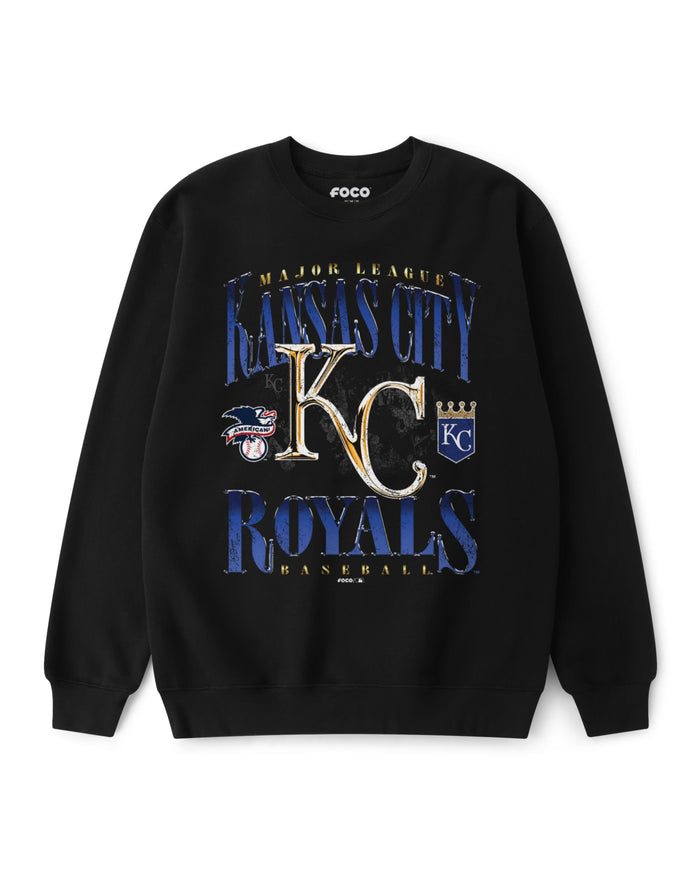 Kansas City Royals Chrome Stack Crew Neck Sweatshirt FOCO S - FOCO.com