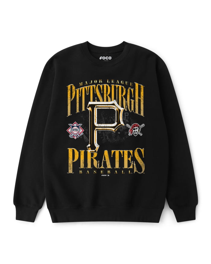 Pittsburgh Pirates Chrome Stack Crew Neck Sweatshirt FOCO S - FOCO.com