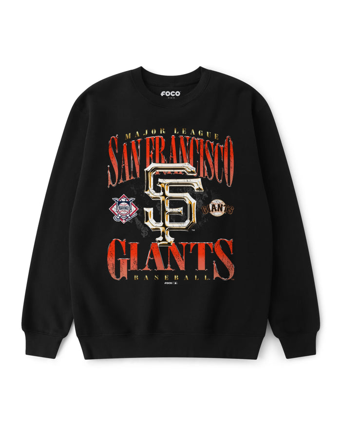 San Francisco Giants Chrome Stack Crew Neck Sweatshirt FOCO S - FOCO.com