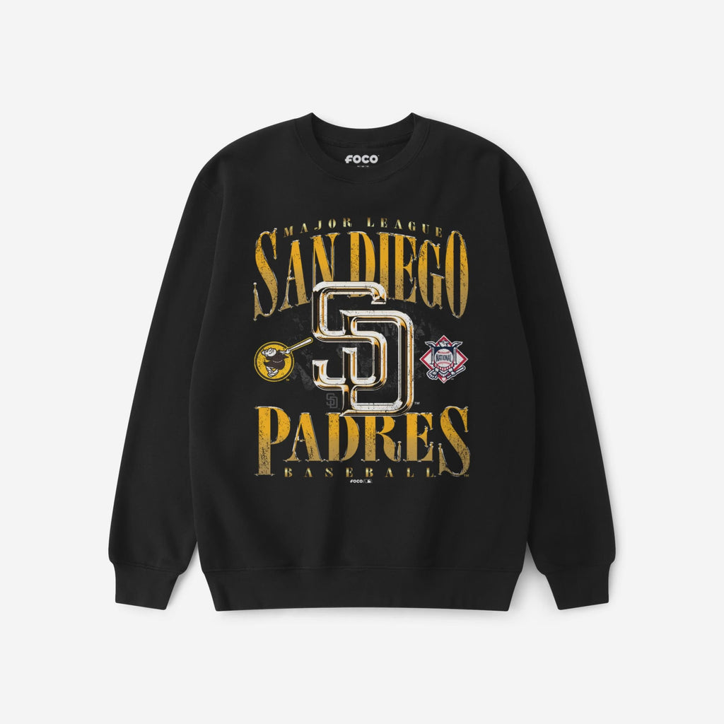 San Diego Padres Chrome Stack Crew Neck Sweatshirt FOCO S - FOCO.com