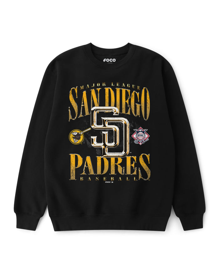 San Diego Padres Chrome Stack Crew Neck Sweatshirt FOCO S - FOCO.com
