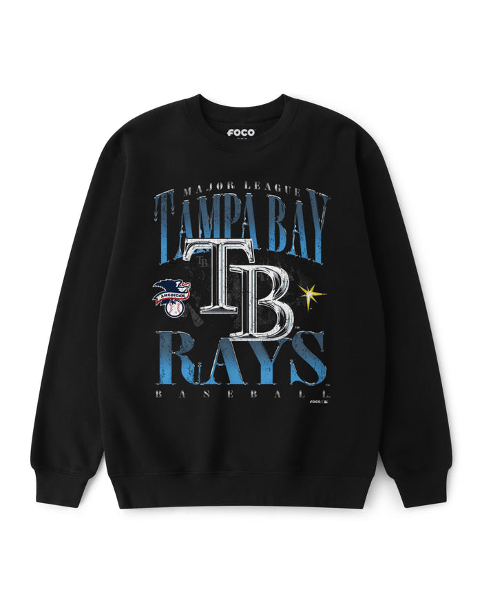 Tampa Bay Rays Chrome Stack Crew Neck Sweatshirt FOCO S - FOCO.com