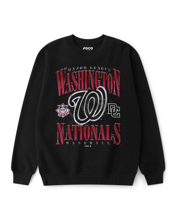 Washington Nationals Chrome Stack Crew Neck Sweatshirt FOCO S - FOCO.com