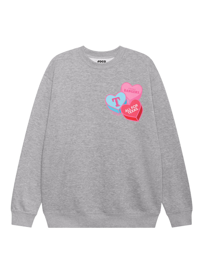 Texas Rangers Candy Heart Crew Neck Sweatshirt