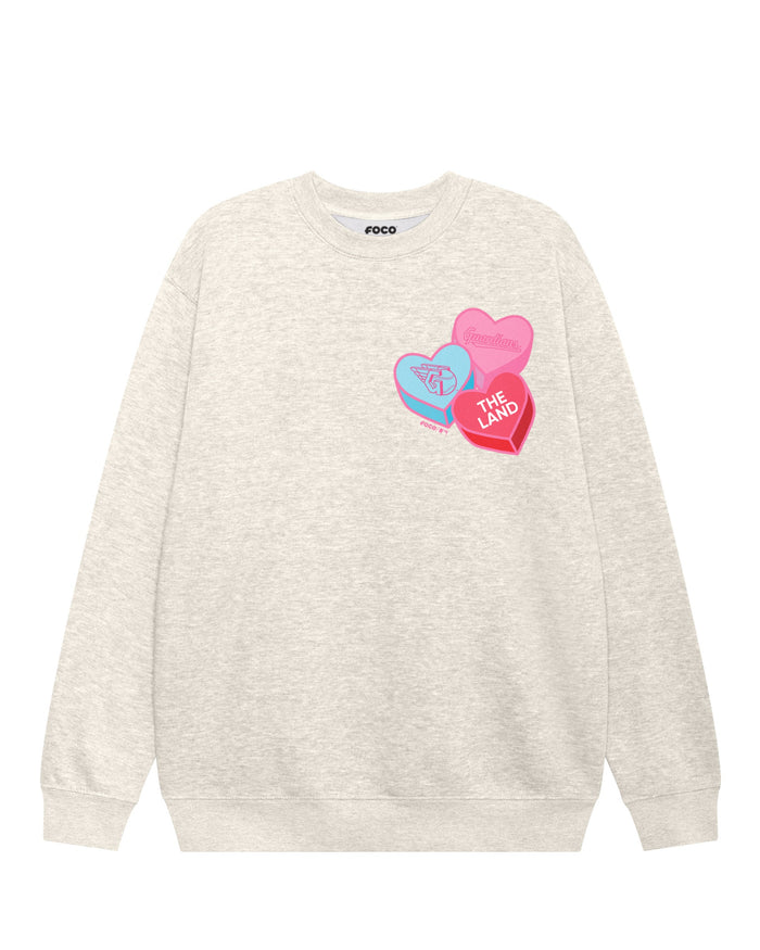 Cleveland Guardians Candy Heart Crew Neck Sweatshirt