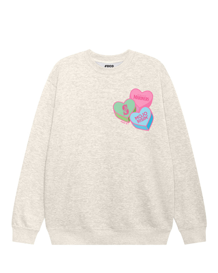 Seattle Mariners Candy Heart Crew Neck Sweatshirt