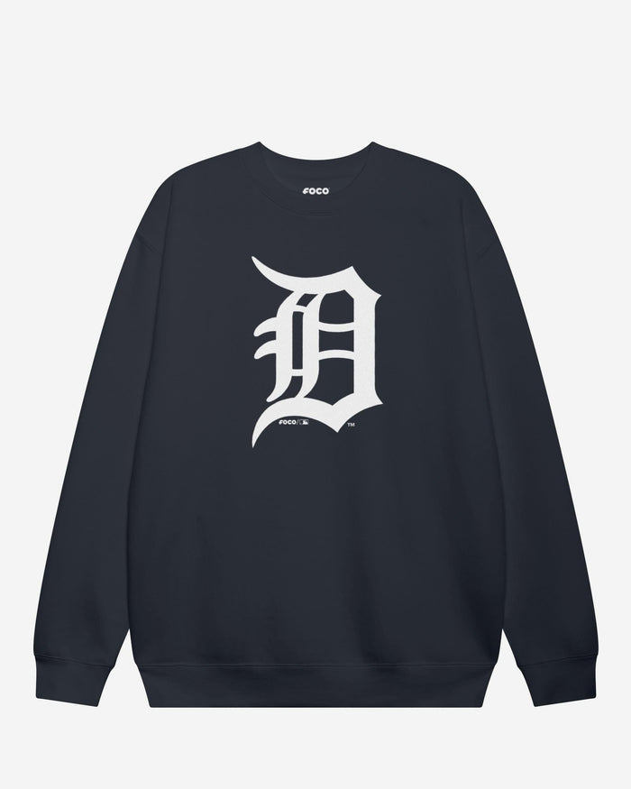 Detroit Tigers Primary Logo Crew Neck Sweatshirt FOCO Navy S - FOCO.com