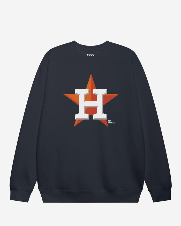 Houston Astros Primary Logo Crew Neck Sweatshirt FOCO Navy S - FOCO.com