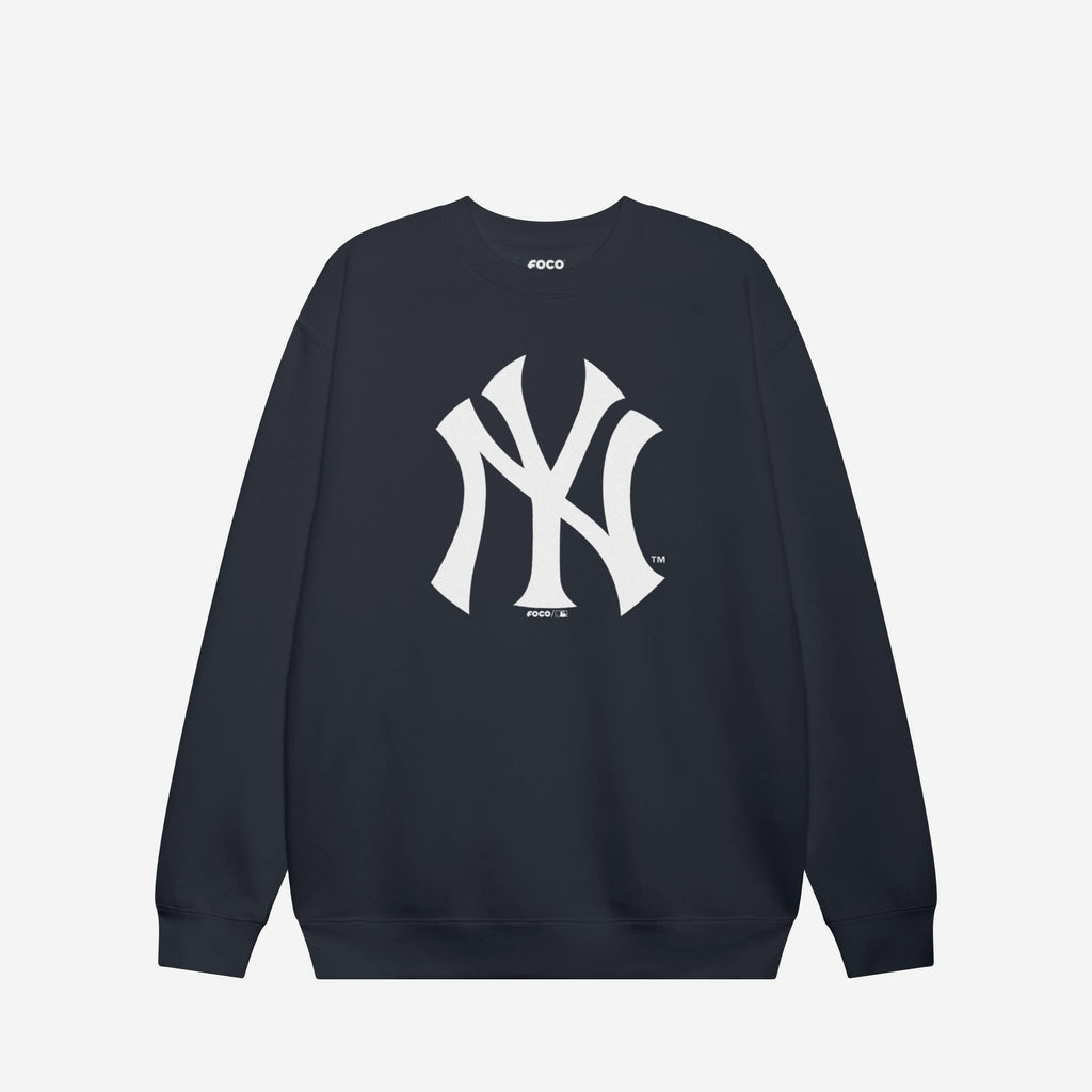 New York Yankees Primary Logo Crew Neck Sweatshirt FOCO Navy S - FOCO.com