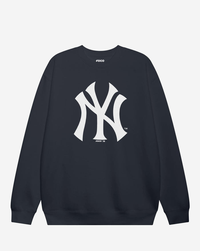New York Yankees Primary Logo Crew Neck Sweatshirt FOCO Navy S - FOCO.com