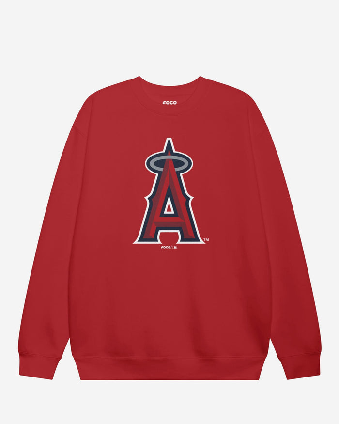 Los Angeles Angels Primary Logo Crew Neck Sweatshirt FOCO Red S - FOCO.com