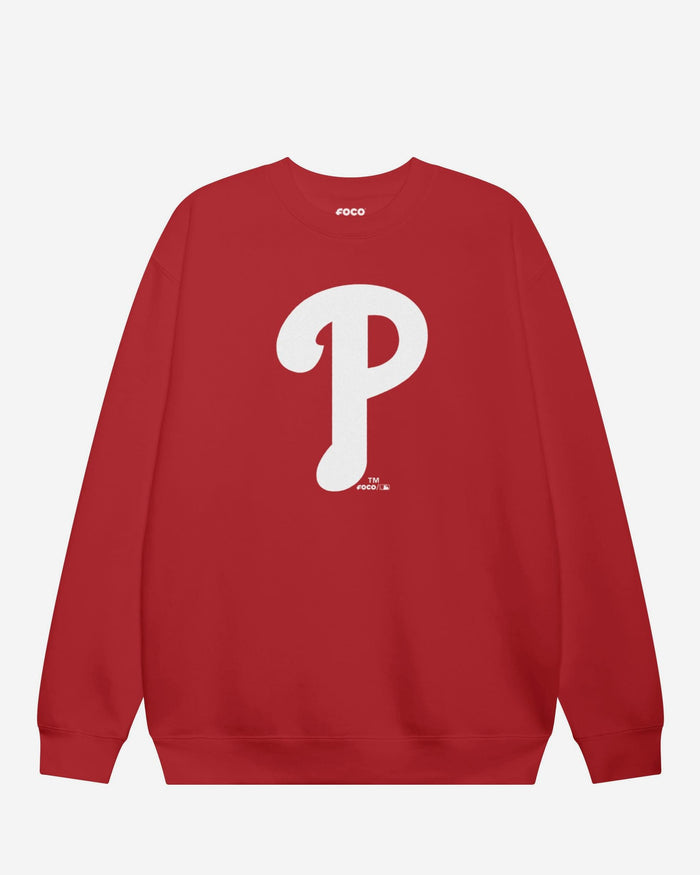 Philadelphia Phillies Primary Logo Crew Neck Sweatshirt FOCO Red S - FOCO.com