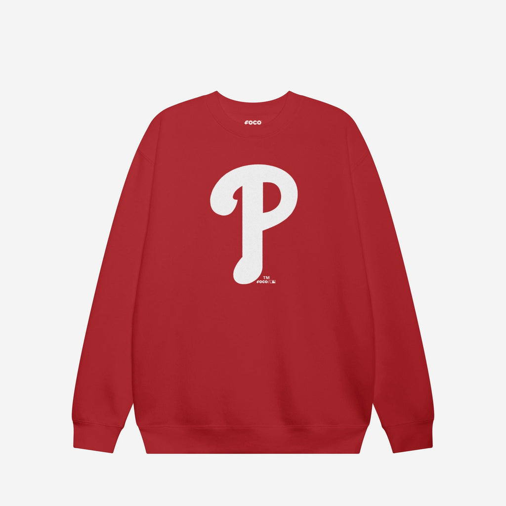 Philadelphia Phillies Primary Logo Crew Neck Sweatshirt FOCO Red S - FOCO.com