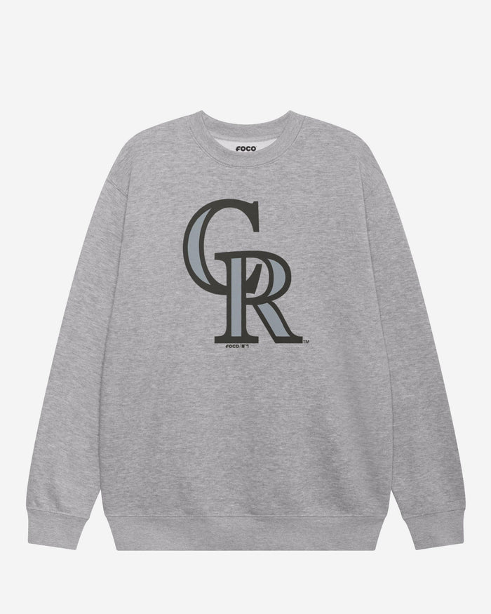 Colorado Rockies Primary Logo Crew Neck Sweatshirt FOCO Athletic Heather S - FOCO.com