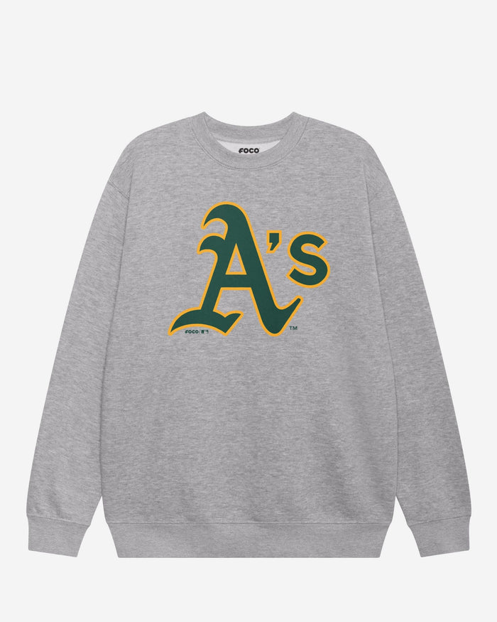 Athletics Primary Logo Crew Neck Sweatshirt FOCO Athletic Heather S - FOCO.com