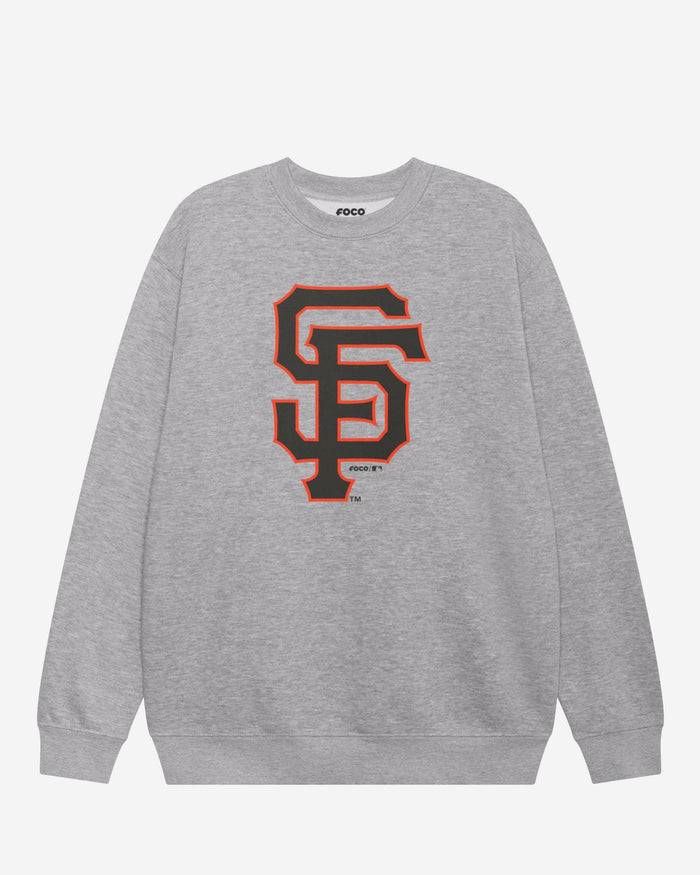 San Francisco Giants Primary Logo Crew Neck Sweatshirt FOCO Athletic Heather S - FOCO.com