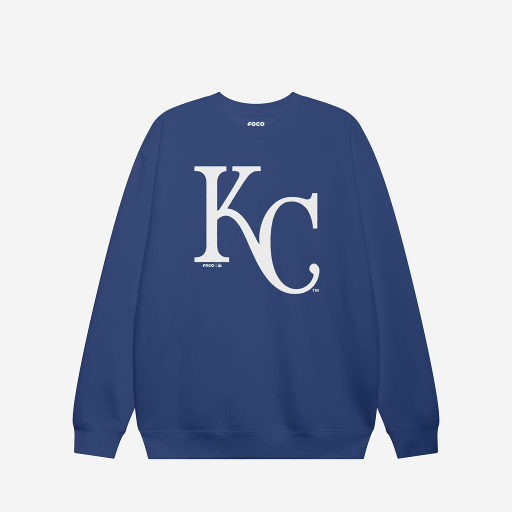 Kansas City Royals Primary Logo Crew Neck Sweatshirt FOCO True Royal S - FOCO.com