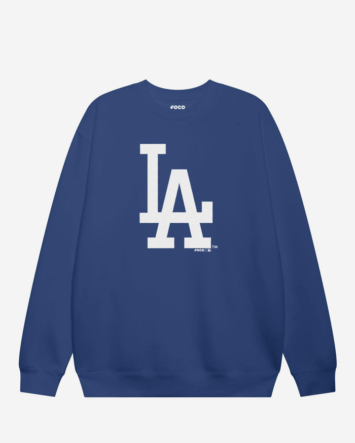 Los Angeles Dodgers Primary Logo Crew Neck Sweatshirt FOCO True Royal S - FOCO.com