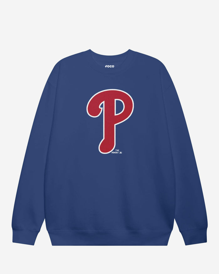 Philadelphia Phillies Primary Logo Crew Neck Sweatshirt FOCO True Royal S - FOCO.com