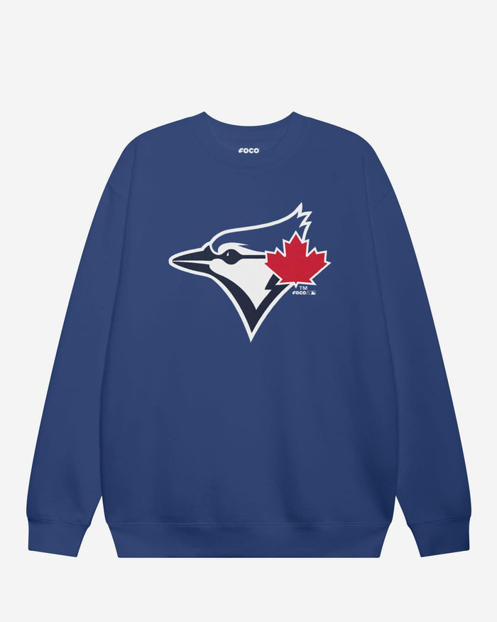Toronto Blue Jays Primary Logo Crew Neck Sweatshirt FOCO True Royal S - FOCO.com