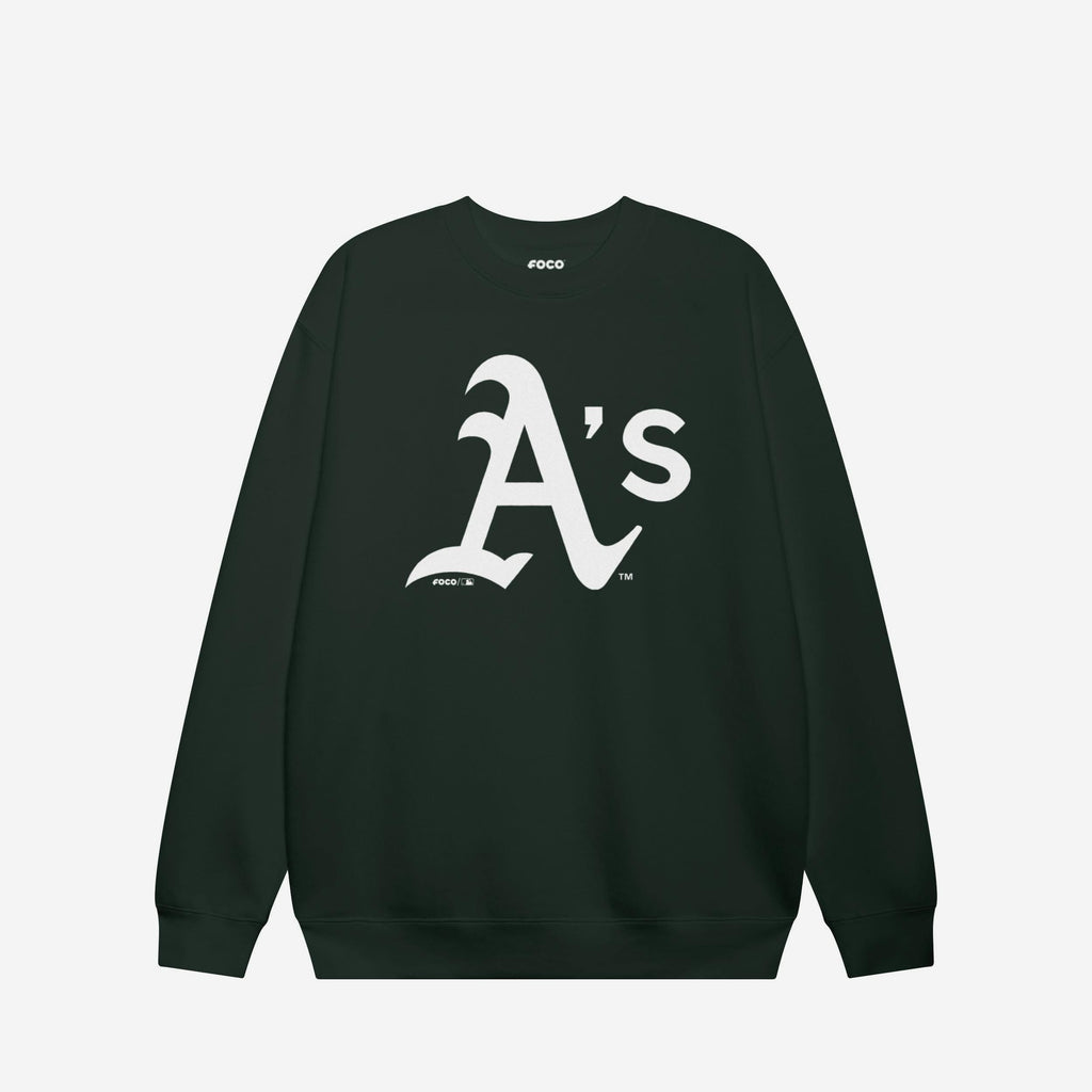 Athletics Primary Logo Crew Neck Sweatshirt FOCO Sports Green S - FOCO.com