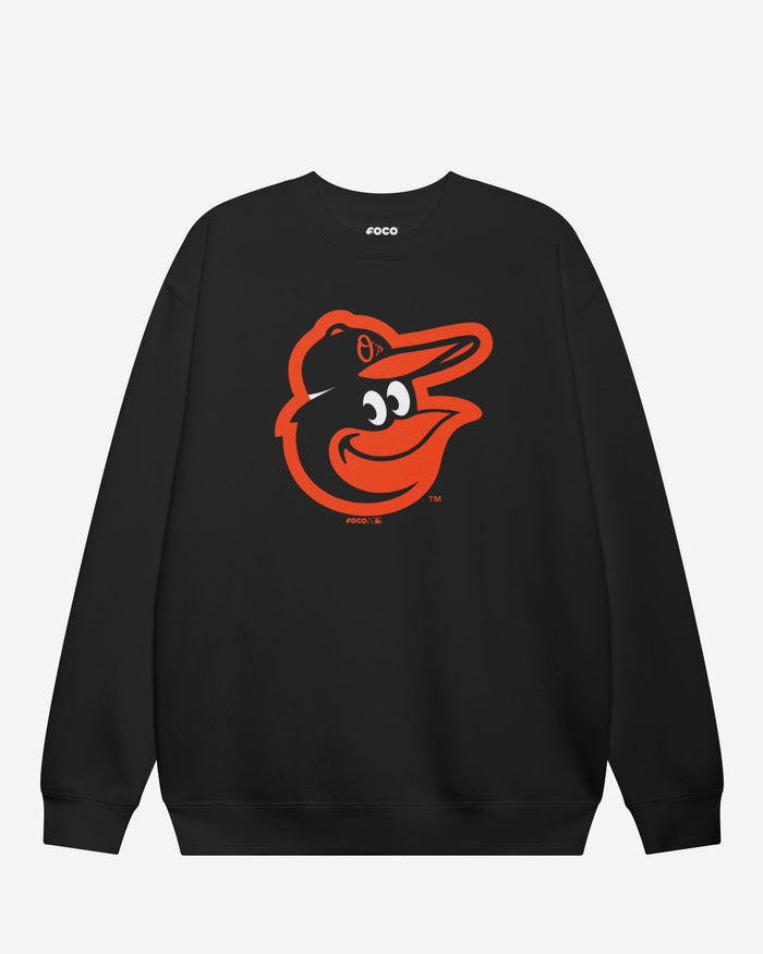 Baltimore Orioles Primary Logo Crew Neck Sweatshirt FOCO Black S - FOCO.com