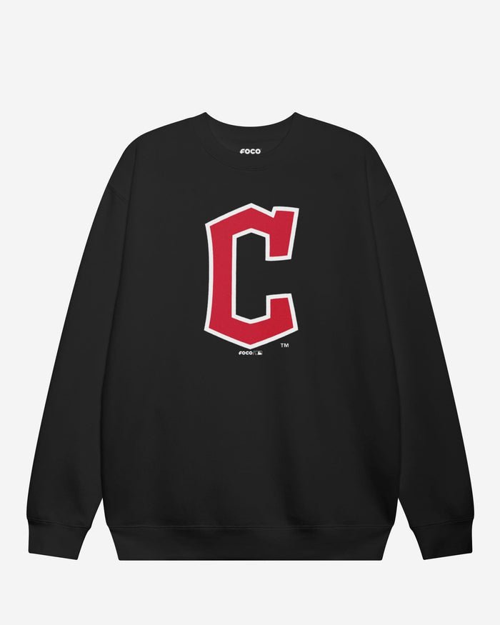 Cleveland Guardians Primary Logo Crew Neck Sweatshirt FOCO Black S - FOCO.com