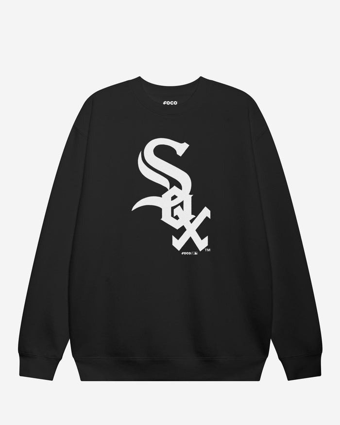 Chicago White Sox Primary Logo Crew Neck Sweatshirt FOCO Black S - FOCO.com