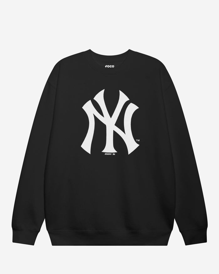 New York Yankees Primary Logo Crew Neck Sweatshirt FOCO Black S - FOCO.com