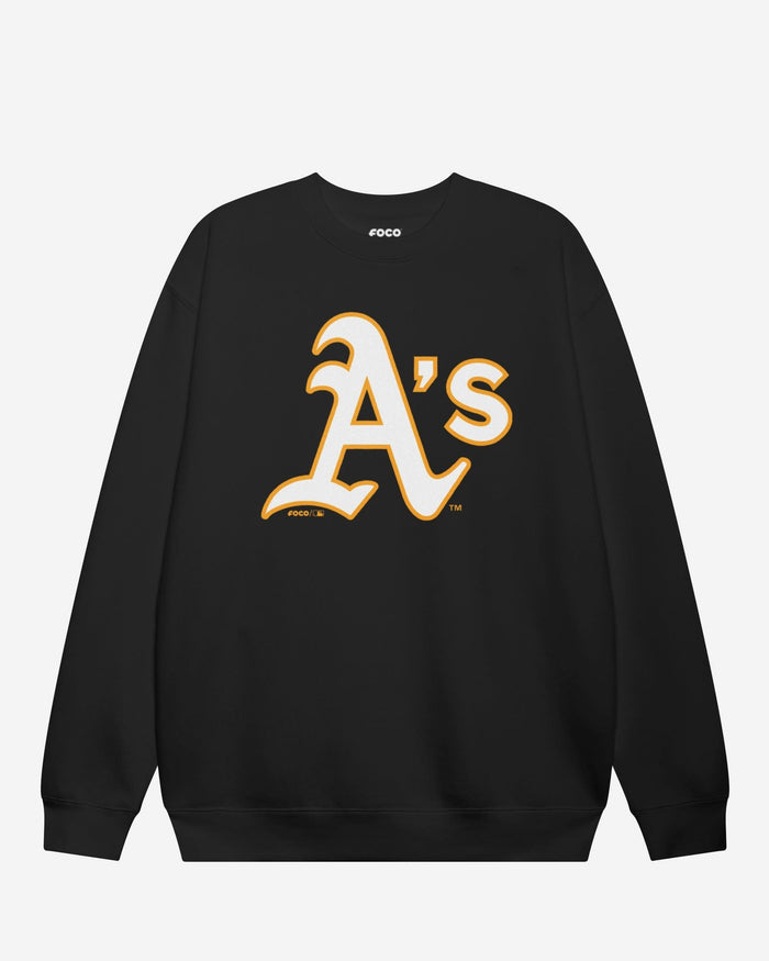 Athletics Primary Logo Crew Neck Sweatshirt FOCO Black S - FOCO.com