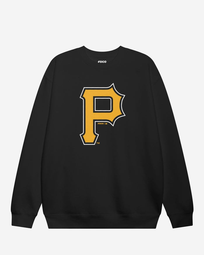 Pittsburgh Pirates Primary Logo Crew Neck Sweatshirt FOCO Black S - FOCO.com