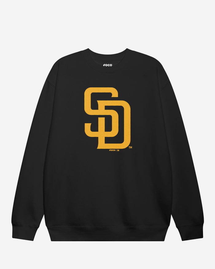 San Diego Padres Primary Logo Crew Neck Sweatshirt FOCO Black S - FOCO.com